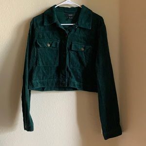 Green corduroy button down jacket